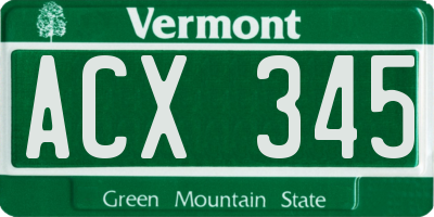 VT license plate ACX345