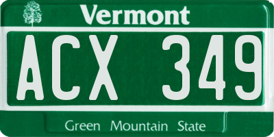 VT license plate ACX349
