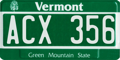 VT license plate ACX356