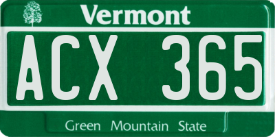 VT license plate ACX365