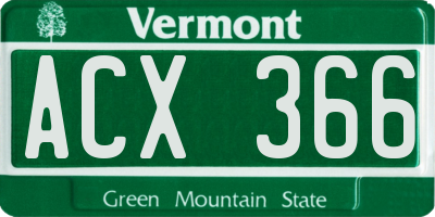 VT license plate ACX366