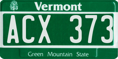 VT license plate ACX373