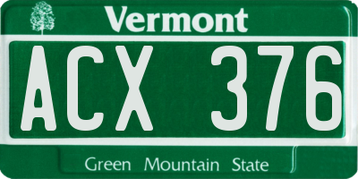 VT license plate ACX376