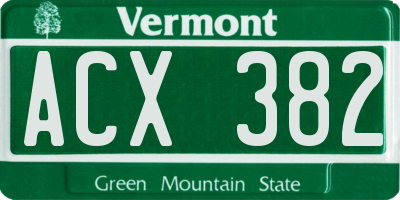 VT license plate ACX382