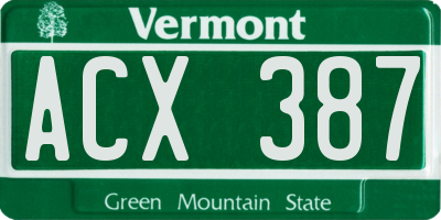 VT license plate ACX387