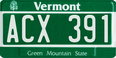 VT license plate ACX391
