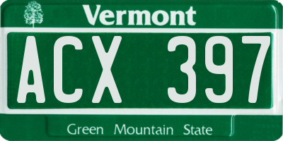 VT license plate ACX397