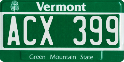 VT license plate ACX399