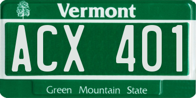 VT license plate ACX401