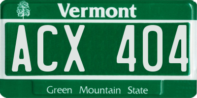 VT license plate ACX404