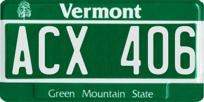 VT license plate ACX406