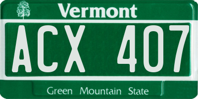 VT license plate ACX407