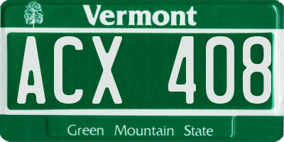 VT license plate ACX408