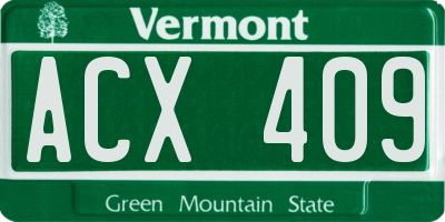 VT license plate ACX409