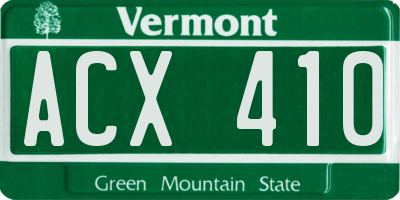 VT license plate ACX410