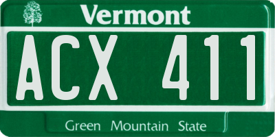 VT license plate ACX411