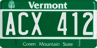 VT license plate ACX412