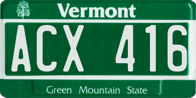 VT license plate ACX416