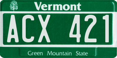 VT license plate ACX421