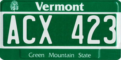 VT license plate ACX423
