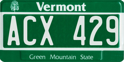 VT license plate ACX429