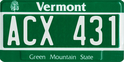 VT license plate ACX431