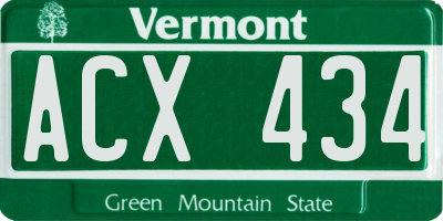 VT license plate ACX434