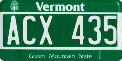 VT license plate ACX435