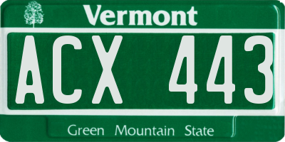 VT license plate ACX443