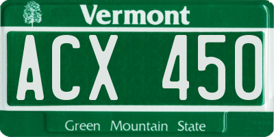VT license plate ACX450