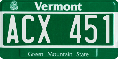VT license plate ACX451