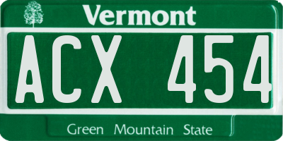 VT license plate ACX454
