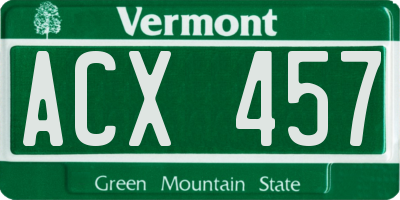 VT license plate ACX457