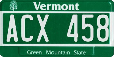 VT license plate ACX458