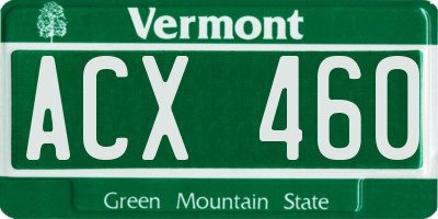 VT license plate ACX460