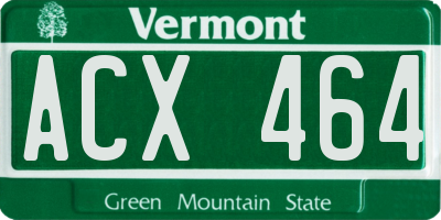VT license plate ACX464