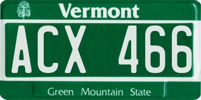 VT license plate ACX466