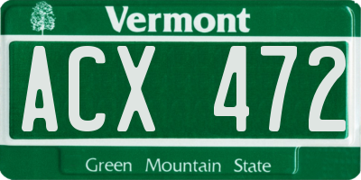 VT license plate ACX472