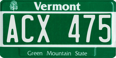 VT license plate ACX475