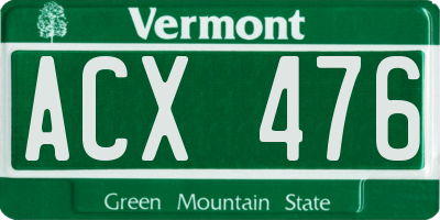 VT license plate ACX476