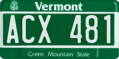 VT license plate ACX481