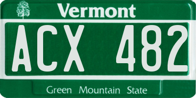 VT license plate ACX482