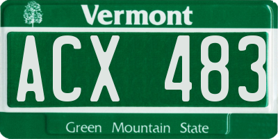VT license plate ACX483