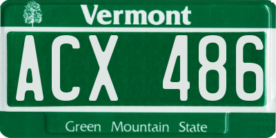 VT license plate ACX486