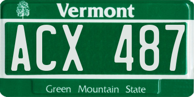 VT license plate ACX487