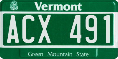 VT license plate ACX491