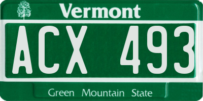 VT license plate ACX493