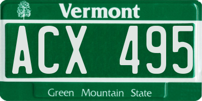 VT license plate ACX495