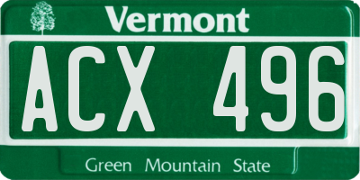 VT license plate ACX496