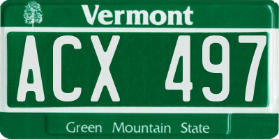 VT license plate ACX497